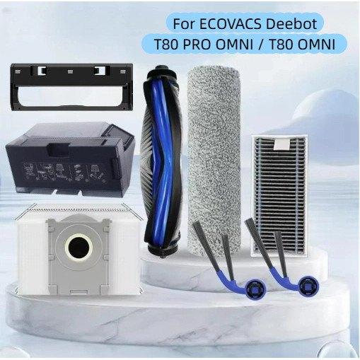 ECOVACS Deebot T80 PRO OMNI / T80 OMNI Robot Hút Bụi Phụ Kiện Con Lăn Chính Bàn Chải Bên Bàn Chải Lọc Lau Nhà Miếng Lót Túi Bụi Spars Phần