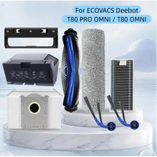 ECOVACS Deebot T80 PRO OMNI / T80 OMNI Robot Hút Bụi Phụ Kiện Con Lăn Chính Bàn Chải Bên Bàn Chải Lọc Lau Nhà Miếng Lót Túi Bụi Spars Phần