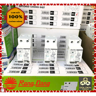 (Rạng Đông) Cầu dao chống giật, chống rò điện - Dòng định mức 40A - 50A - 63A - Aptomat - MCB 2 pha - CB 2 cực, 2 tép