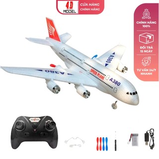  Máy Bay Điều Khiển Airbus A380 2 kênh. Vỏ xốp dẻo siêu bền. Pin bay 10-15 phút. Có mạch cân bằng 