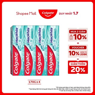 Bộ 4 Kem đánh răng Colgate MaxWhite tinh thể the mát, trắng răng trong 2 tuần