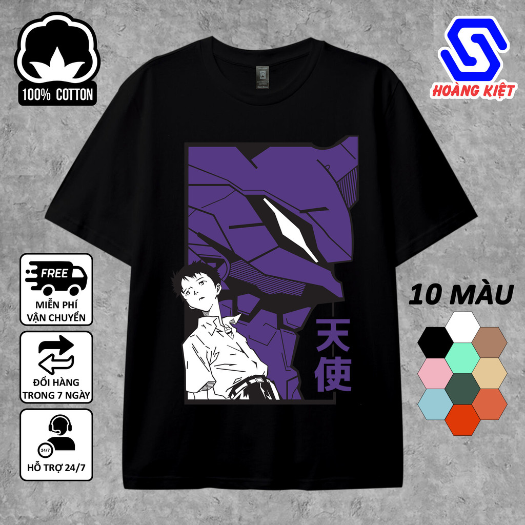 [100% COTTON] Áo phông Anime [Neon Genesis Evangelion/Shin Seiki Evangelion] nhân vật Shinji Ikari &