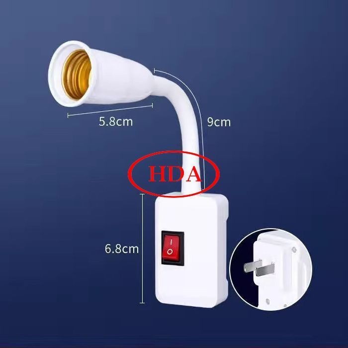 Đuôi đèn dài lò xo, kiểu xoáy E27 xoay lên xuống trái phải đa năng, chống cháy, chịu nhiệt cao, tiện dụng