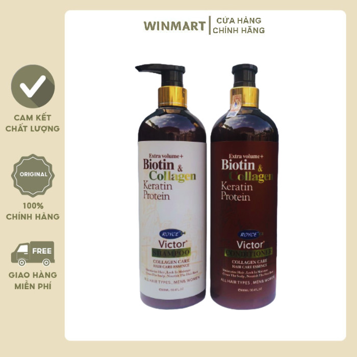 Dầu gội xả phục hồi tóc Royce Victor Collagen 900ml - Hàng chính hãng