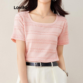 Áo kiểu Lovito màu trơn xếp nếp phong cách thường ngày cho nữ LNE62059
