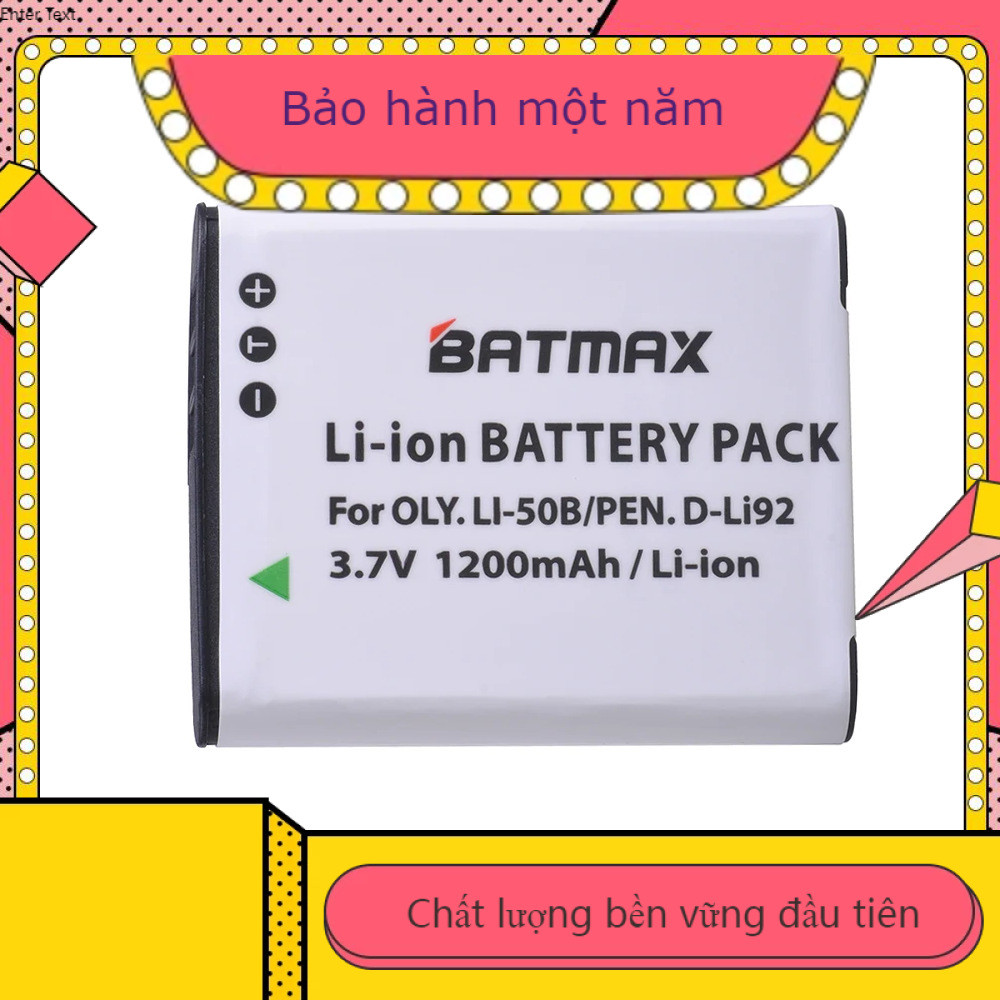 Pin Li-50B D-LI92 mới cho máy ảnh Olympus u6010 u6020/Pentax XZ-1
