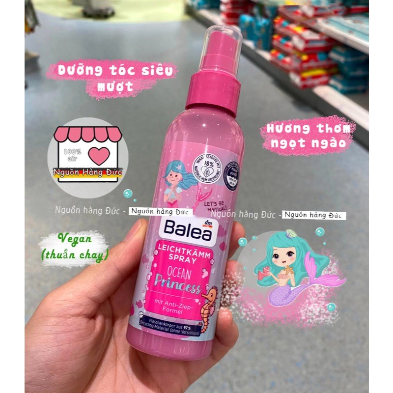 Xịt dưỡng tóc Balea cho bé Chuẩn Đức - dưỡng tóc bé gái , xịt dưỡng tóc trẻ em