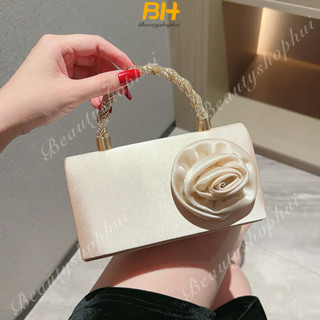 Túi xách nữ dây chuyền hoa hồng đính đá mới