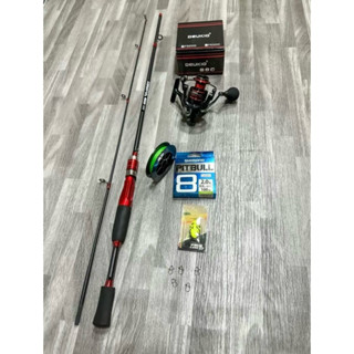 Bộ Combo Cần Câu Lure DYAWA & Máy Đứng Deukio FS 2000 tặng kèm Dây Dù PE Shimano Pitpull X8 & Nhái hơi 5g baofishing