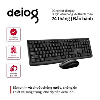 Combo bàn phím chuột không dây giả cơ gaming V68 Deiog siêu mỏng chống văng Silent
