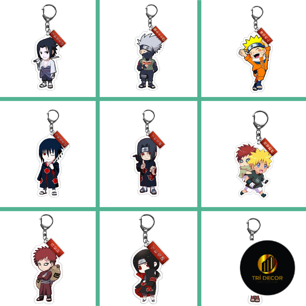 Anime Naruto Shippuden Akatsuki Sasuke Itachi Móc Khóa Sasuke Kakashi Acrylic Móc Khóa