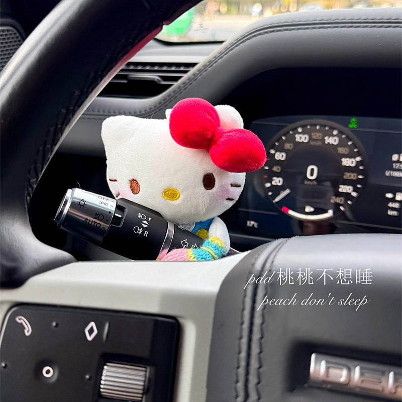 Car Hellokitty Luxury Decorative Doll Doll Turn Light Gear Decoration Set Cute Car Interior Decorati