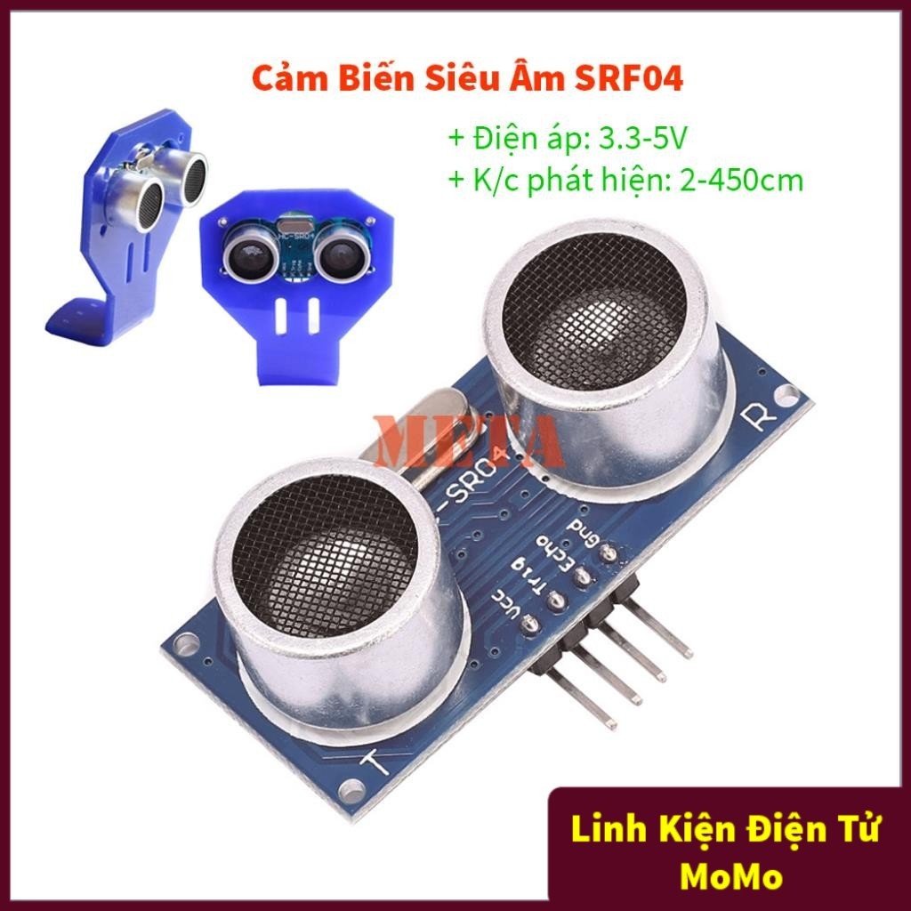 Module Cảm Biến Siêu Âm SRF04, HC SR04, HC-SR04 - Khung giá Đỡ Cảm Biến Siêu Âm SRF04/05