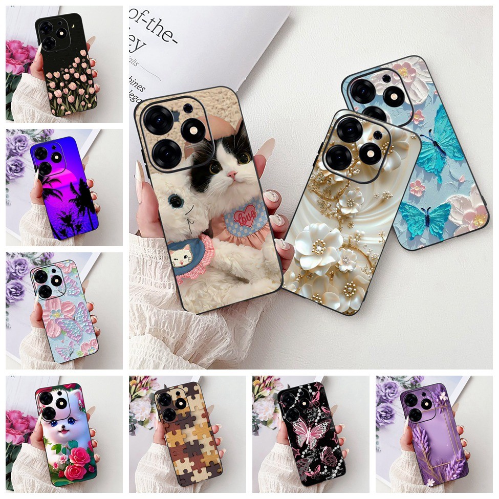 Ốp lưng Tecno Spark 10 Pro KI7 Tecno Spark 10 Pro K17 Hoa bướm thời trang thẩm mỹ Mèo hoạt hình dễ t
