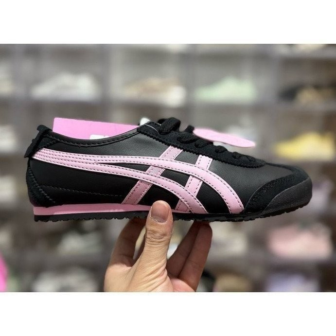 Chen ZT4B Nhẹ Flat Mary Jane Giày Giảm Giá Patou x Onitsuka Tiger Mexico 66 Ballet Nữ Đen / Trắng