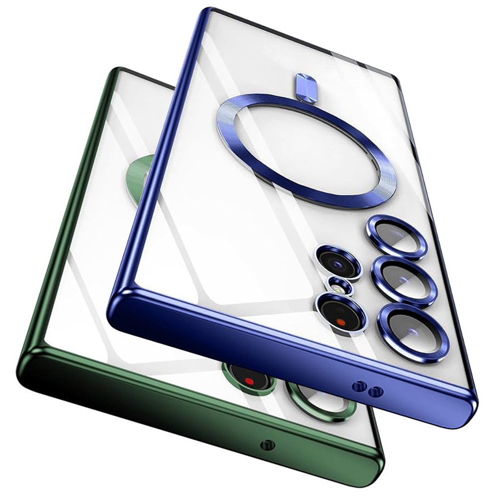 Dành Cho S25 Ultra Ốp Lưng Mạ Trong Suốt Từ Tính Ốp Lưng Điện Thoại Samsung Galaxy S25 S24 S23 S22 U