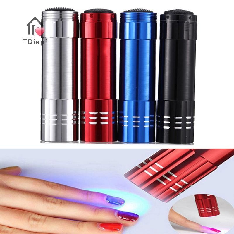 [Tdiepf] Nail Droger 9 Led Verlichting Zaklamp Uv Lamp Draagbare Nail Gel Lamp MỚI