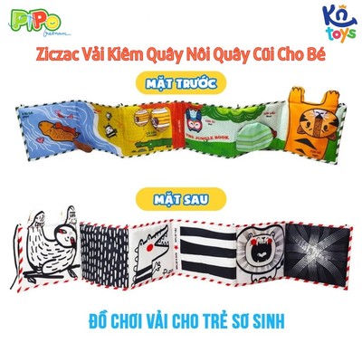 Ziczac Vải Đa Tương Tác Kiêm Đồ Chơi Quây Nôi Cũi Kích Thích Thị Giác Cho Trẻ Sơ Sinh - PiPo Vietnam