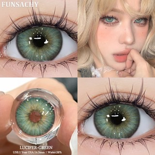 Funsachy 1 Cặp Ống Kính Tiếp Xúc Màu Sắc Cho Mắt Ống Kính Màu Nâu Tự Nhiên Làm Đẹp Thời Trang Ống Kính Xanh Mắt Xanh Liên Hệ Sử Dụng Hàng Năm