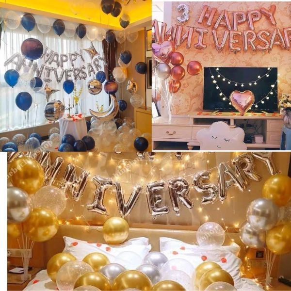 Bộ bóng trang trí kỷ niệm Happy Anniversary (Nhiều mẫu)