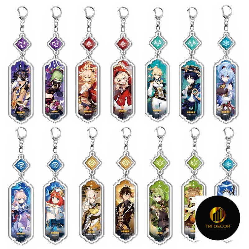 Genshin Tác Động Trò Chơi Arlecchino Furina Neuvillette Wriothesley Xiao Scaramouche Acrylic Mặt Dây