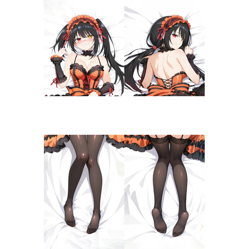 Anime Date A Live Tokisaki Kurumi Dakimakura In hai mặt Vỏ gối cơ thể cỡ thật 59 "50x150cm