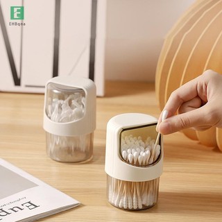 [EHB-t] Hộp đựng khăn bông trong suốt xoay có nắp đậy Hộp đựng khăn bông để bàn chống bụi Hộp đựng tăm nhựa mới