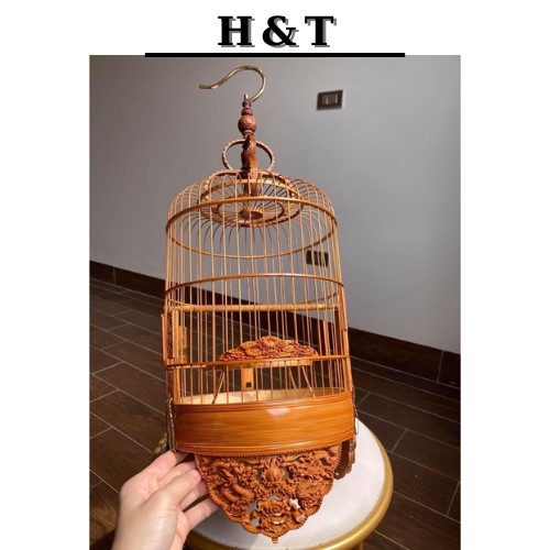 Lồng chim khuyên Bamboo lồng khuyên đẹp lồng chim đục máy cao cấp kèm phụ kiện