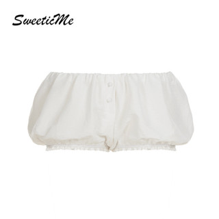 SweeticMe Nữ 2025 Thời Trang Mới Màu Trơn Eo Thấp Quần Short Hoa Mini Bud