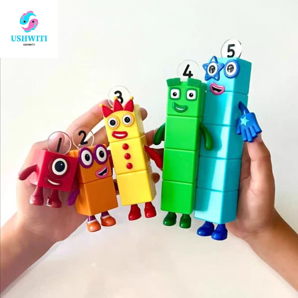 Mlinx 5 Cái / bộ Numberblocks Nhân Vật Hành Động, 1-5 Số Người Vuông Nhỏ Số Trò Chơi Gạch Đồ Chơi, B