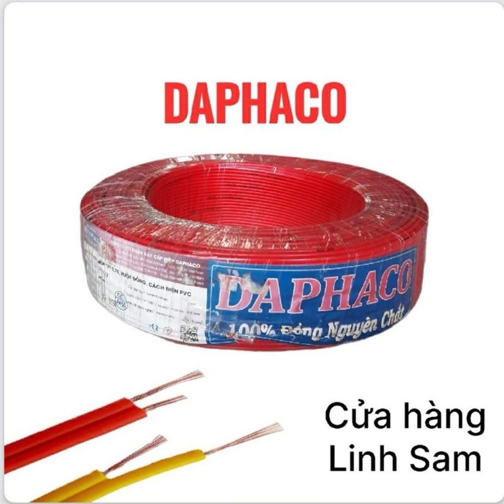 Dây điện đôi DAPHACO 2×0.75 (2×32 tim) ruột đồng, cách điện bằng PVC, 100m