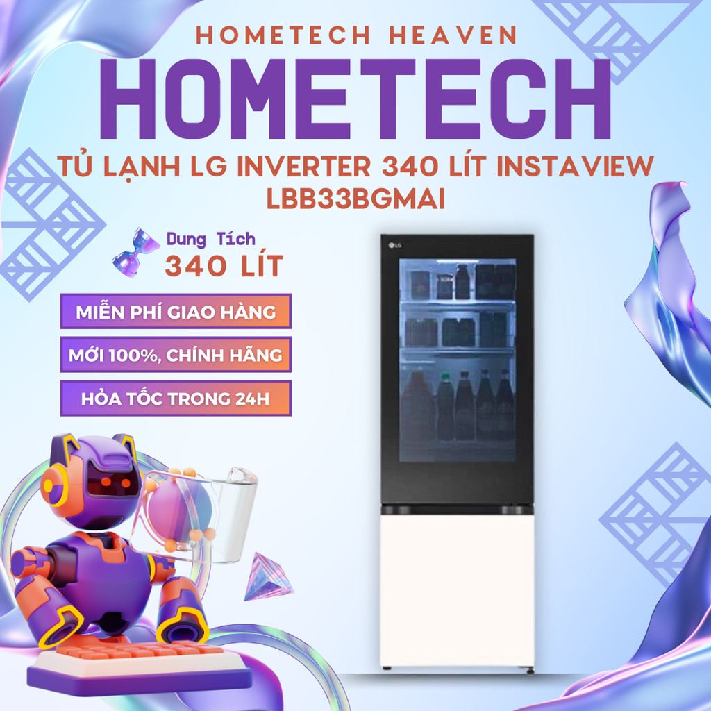 [GIAO LẮP MIỄN PHÍ] LBB33BGMAI - Tủ lạnh LG Inverter 340 lít InstaView LBB33BGMAI - Hàng Chính Hãng,