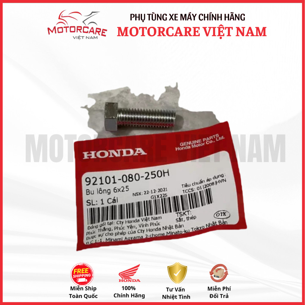 Bu lông 6x25 chính hãng Honda (92101080250H)