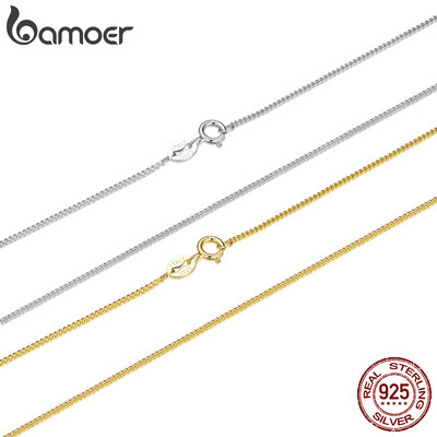 Vòng cổ bạc Bamoer 925 Hai tông Thiết kế đơn giản Trang sức thời trang Quà tặng nữ