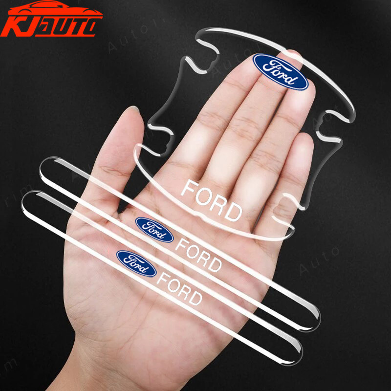 Xe Ford Cửa Bát Bảo Vệ Miếng Dán Tay Cầm Miếng Dán Trong Suốt Đa Năng Bên Chống Va Chạm Dải Chống Trầy Xước Miếng Dán Cho Fiesta Ranger T6 T7 T8 T9 Tập Trung Lãnh thổ Everest