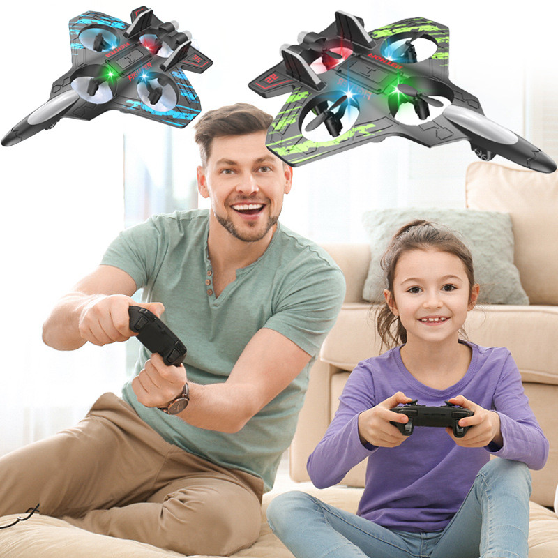 Máy bay điều khiển từ xa Động cơ 4 cánh quạt, Có đèn led vào ban đêm, Đồ chơi máy bay