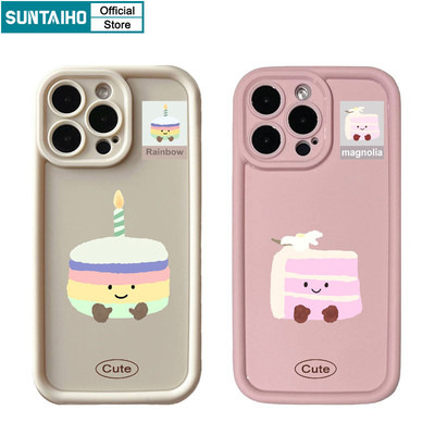 Suntaiho Ngộ nghĩnh Vỏ Độc Đáo Hoạt Hình Họa Tiết Bánh Ốp lưng Cho Iphone 16 15 14 13 12 11 Pro Max IP 7 8 Plus Iphon X Xs XR Xs Max Silicon Mềm Cao Cấp Chống Sốc Ốp Lưng