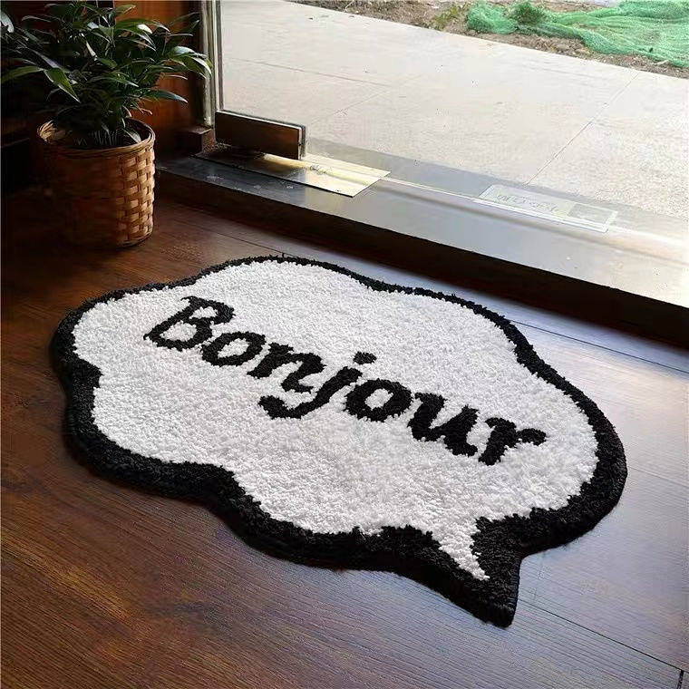 【Ready Stock】 English Cute Non-Slip Thickened Bathroom Bathroom Absorbent Floor Mat Door Mat Finishe