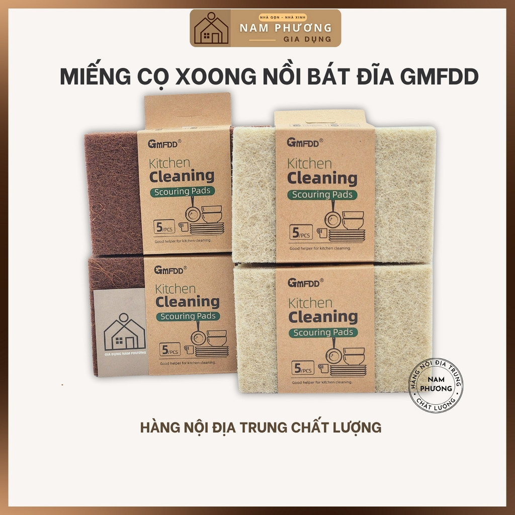 Miếng Cọ Nồi Xoong Chảo Đồ Inox Sợi Cây Sisal Set 5 Miếng Dày Cứng K76