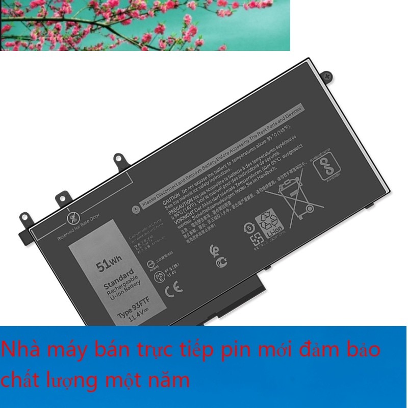 Pin máy tính xách tay mới cho Dell Latitude E5480 P60F P72G E5290 93FTF Pin máy tính xách tay 3DDDG