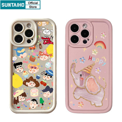 Suntaiho Vỏ Ngộ nghĩnh Hoạt Hình Cậu Bé Voi Họa Tiết Ốp lưng Iphone 16 15 14 13 12 11 Pro Max IP 7 8 Plus Iphon X Xs XR Xs Max Silicon Mềm Cao Cấp Chống Sốc Ốp Lưng
