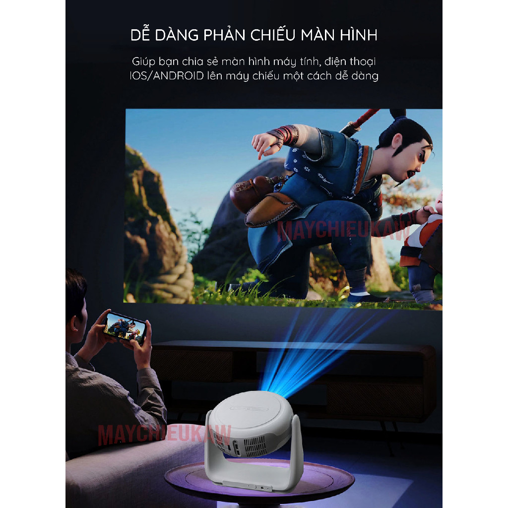 Máy chiếu tích hợp pin KAW Leser Hition KAW K1 - Độ Phân Giải Full HD, Tích Hợp Đèn Bàn, Đa Ứng Dụng | BigBuy360 - bigbuy360.vn