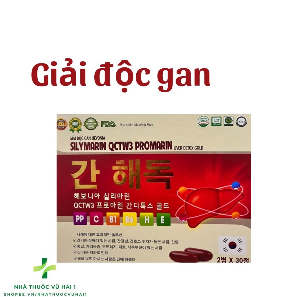 [Set 2 lọ ] Viên Uống Giải Độc Gan Hàn Quốc Hevonia Silymarin Giúp Hạ Men Gan, Thải Độc Gan