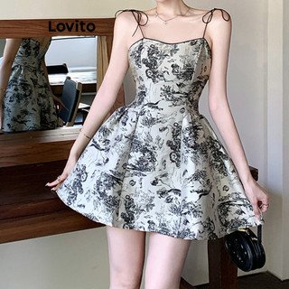 Đầm Lovito họa tiết hoa nhí phong cách thường ngày dành cho nữ LNE56655