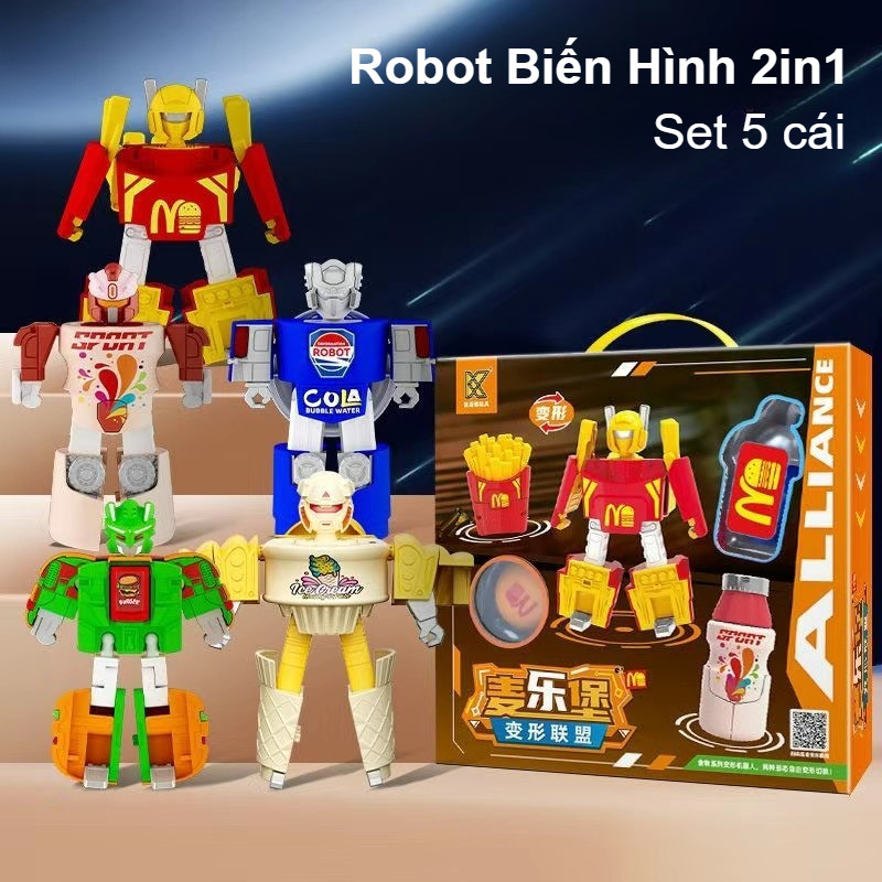 Robot Biến Hình 2in1 Kem & Khoai Tây - Đồ Chơi Giáo Dục, Quà Tặng Sinh Nhật Cho Bé 2-12 Tuổi