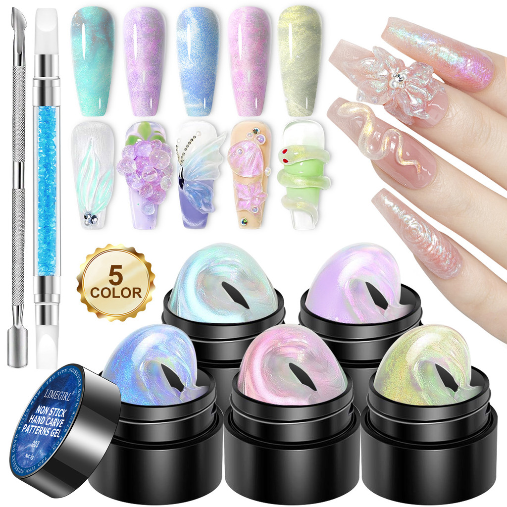 Bộ Gel Xây Dựng Không Dính Uv/led Aurora 7 Món - Gel Đúc Ngọc Trai Nàng Tiên Cá 3d Đồ Khắc Gel Lấp L