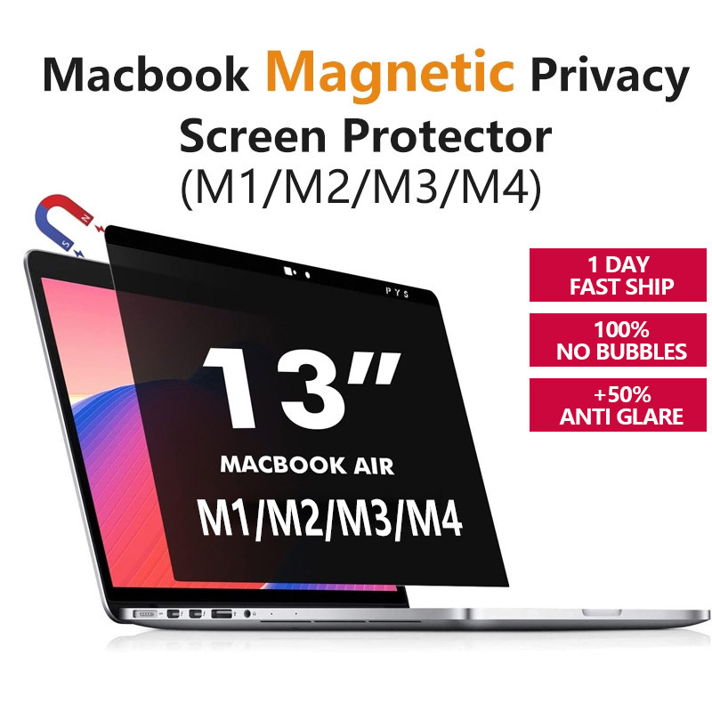 Miếng dán bảo vệ màn hình bảo mật từ tính siêu mỏng cho MacBook Pro 13 / 14 / 16 Inch (M1 / M2 / M3 