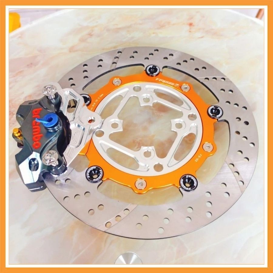 ( Combo Ex150/155 ) Heo 2Pis đối xứng Bremb@ cnc+ Đĩa Frando 260/267mm+Pát 2Pis CNC nguyên khối+Kèm 