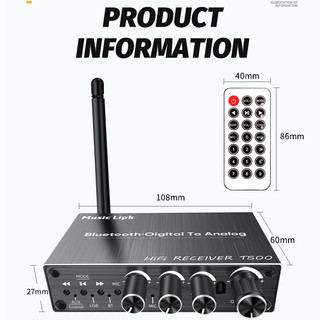 Bộ thu âm thanh Bluetooth 5.3 Bộ chuyển đổi DAC đồng trục USB U-Disk Play 6.5 Micrô Karaoke Bộ chuyển đổi nhạc không dây 3,5MM AUX RCA