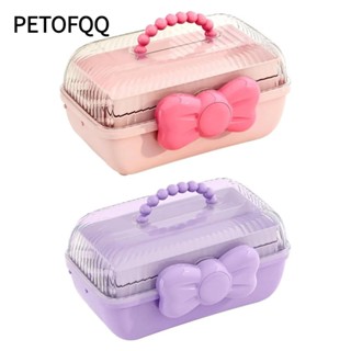 Hộp đựng đồ trang sức PETOFQQ, Hộp đựng kẹp tóc pp nhiều lớp, Hộp đựng đồ chơi chống nước nơ dễ thương Cô gái